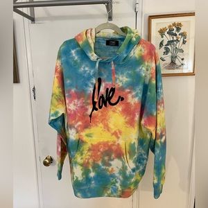 Ruben Live through Love tie dye hoodie sweatshirt. Size XL. Unisex.
